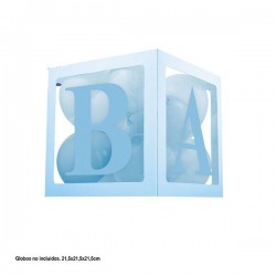 Caja para globos Baby azul 21,5 cm