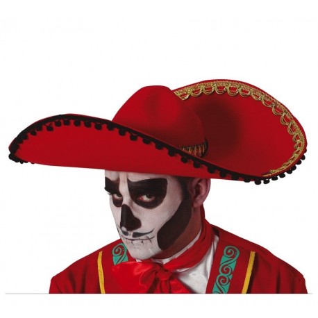 Sombrero mejicano mariachi rojo