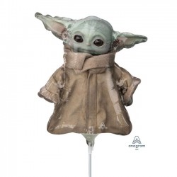 Globo Baby Yoda 35 cm con palito