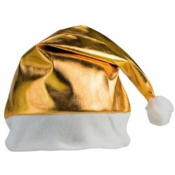 Gorro de papa noel dorado oro 12 unidades