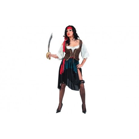 Disfraz corsaria azul piratesa pirata talla ML mujer