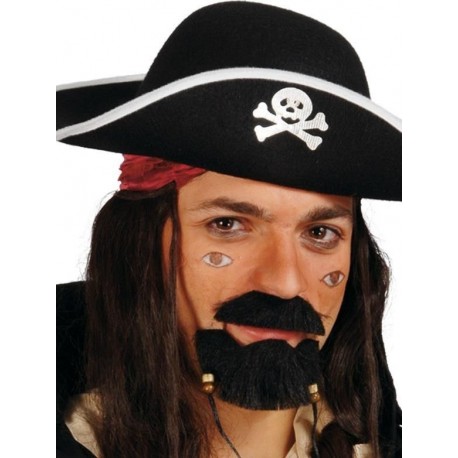 Perilla y bigote negro pirata