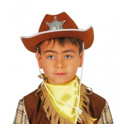 Sombrero sheriff infantil marron