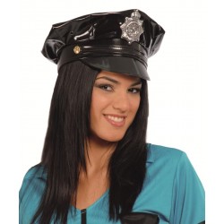 Gorra policia vinilo negra