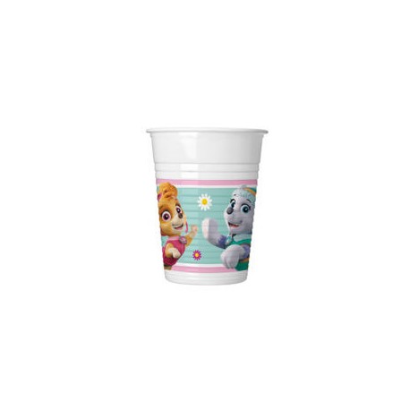 Vasos cumpleanos Patrulla canina rosa 8 uds