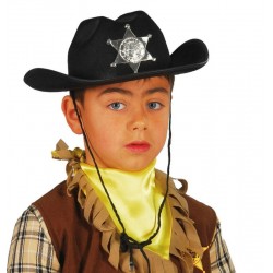 Sombrero sheriff negro infanti