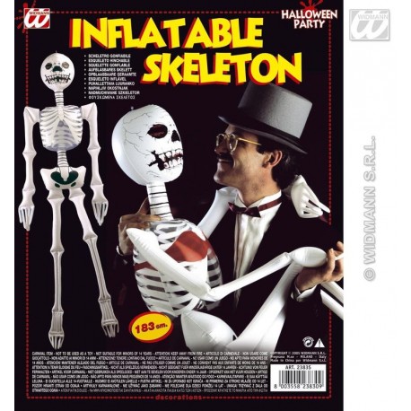 Esqueleto hinchable con corbata y sujetador 185 cm