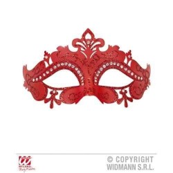 Mascara veneciana roja brillante y pedr