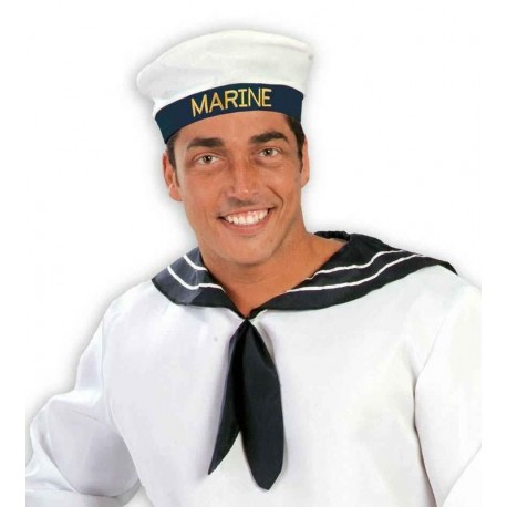 Gorra marinero marine blanca y azul