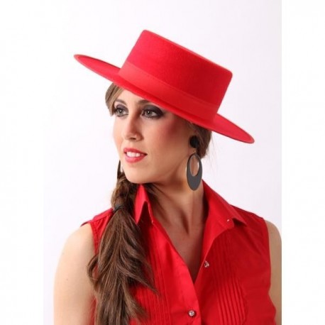 Rechazar barro Investigación Sombrero cordobes fieltro rojo lujo. Disfraces baratos online