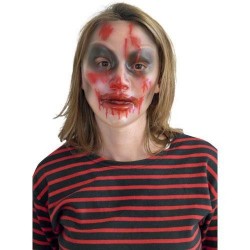 Mascara zombie mujer transparente sangre