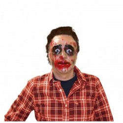 Mascara zombie hombre transparente sangre