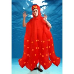 Disfraz pulpo paul rojo barato mar adulto