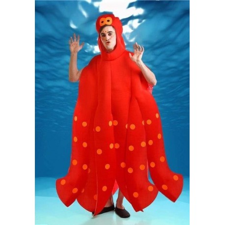 Disfraz pulpo paul rojo barato mar adulto