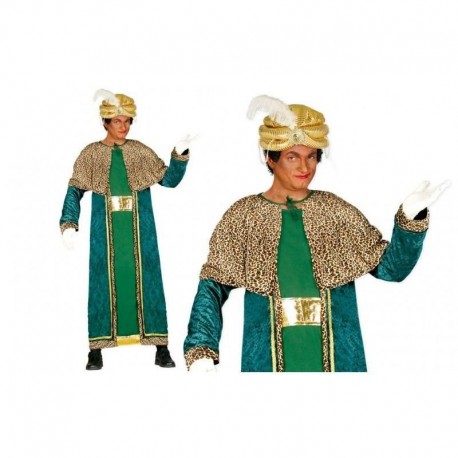 Disfraz rey mago baltasar verde adulto talla unica