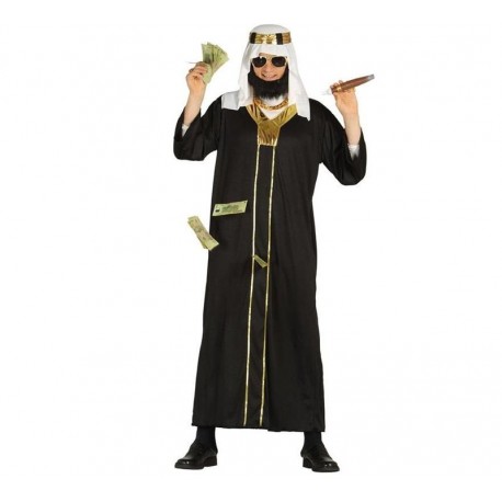 Disfraz de jeque petro dolar negro arabe para adulto barato. Tienda de  disfraces online