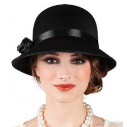 Sombrero charleston negro dama anos 20
