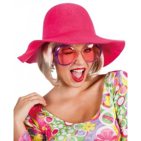 Pamela rosa hippie anos 60 70 sombrero