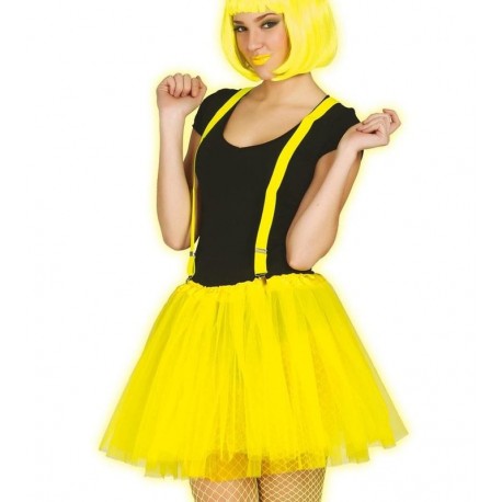 Tutu amarillo neon mujer adulta falda tul. Disfraces baratos online