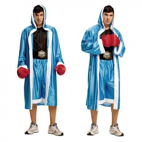 Disfraz pugil boxeador azul talla ML adulto lujo