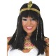Peluca egipcia cleopatra con diadema negra