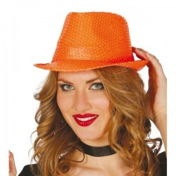 Sombrero lentejuelas naranja 13371