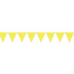 Banderas triangulares plastico amarillo puntos 5 m