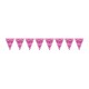 Banderas triangulares plastico rosa puntos 5 metros 20x30 cm