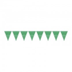 Banderas triangulares plastico verde puntos 5 metr