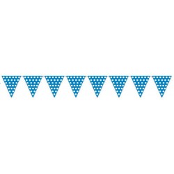 Banderas triangulares plastico puntos azul 5 metro