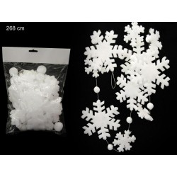 Guirnalda copos de nieve y bolas 268 cm