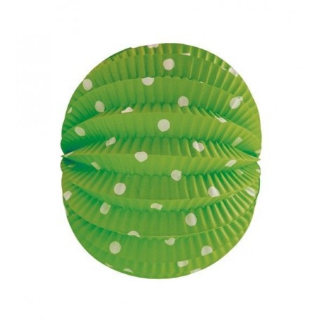 Farolillo verde pistacho lunares esferico 22 cm f