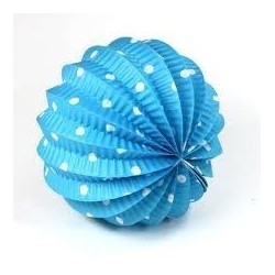 Farolillo azul lunares esferico 22 cm feria fies