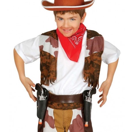 Cartuchera vaquero doble con pistolas infantil