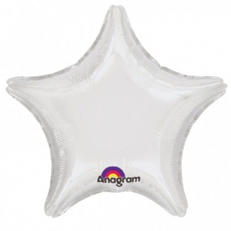 Globo estrella blanco helio foil 18 45 cm
