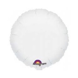 Globo blanco circulo 18 foil helio 45 cm