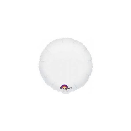 Globo blanco circulo 18 foil helio 45 cm