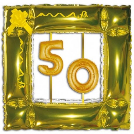 Globo marco oro con nº 50 anos helio foil