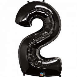 Globo helio numero 2 negro 86 cm foil