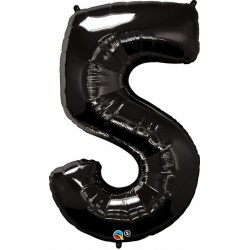 Globo helio numero 5 negro 86 cm foil