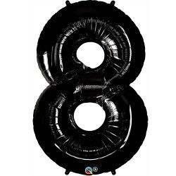 Globo helio numero 8 negro 86 cm foil