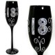 Copa champan negra con glitter 24 cm