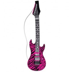 Guitarra electrica hinchable zebra rosa 105 cm