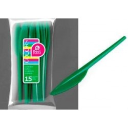 Cuchillo grande verde plastico 15 unidades