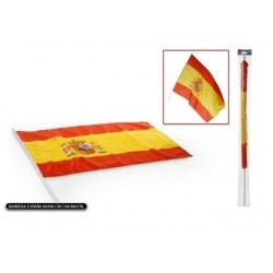 Bandera espana palo grande con mastil 60 x 90 cm