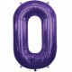 Globo numero 0 color purpura morado 86 cm helio