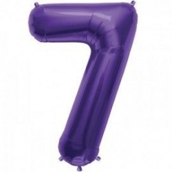 Globo numero 7 color purpura morado 86 cm helio