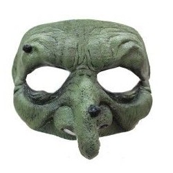 Media mascara bruja verde realista
