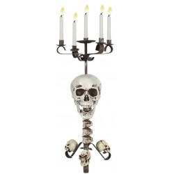 Candelabro calavera con 5 portavelas 60x30x30 cm