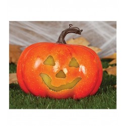 Calabaza 11 cm con luz decoracion halloween